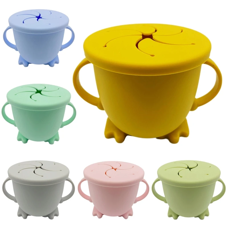 

200ML Baby Infant Learning Feeding Food Bowl Cup with Handle Silicone Snack Dish