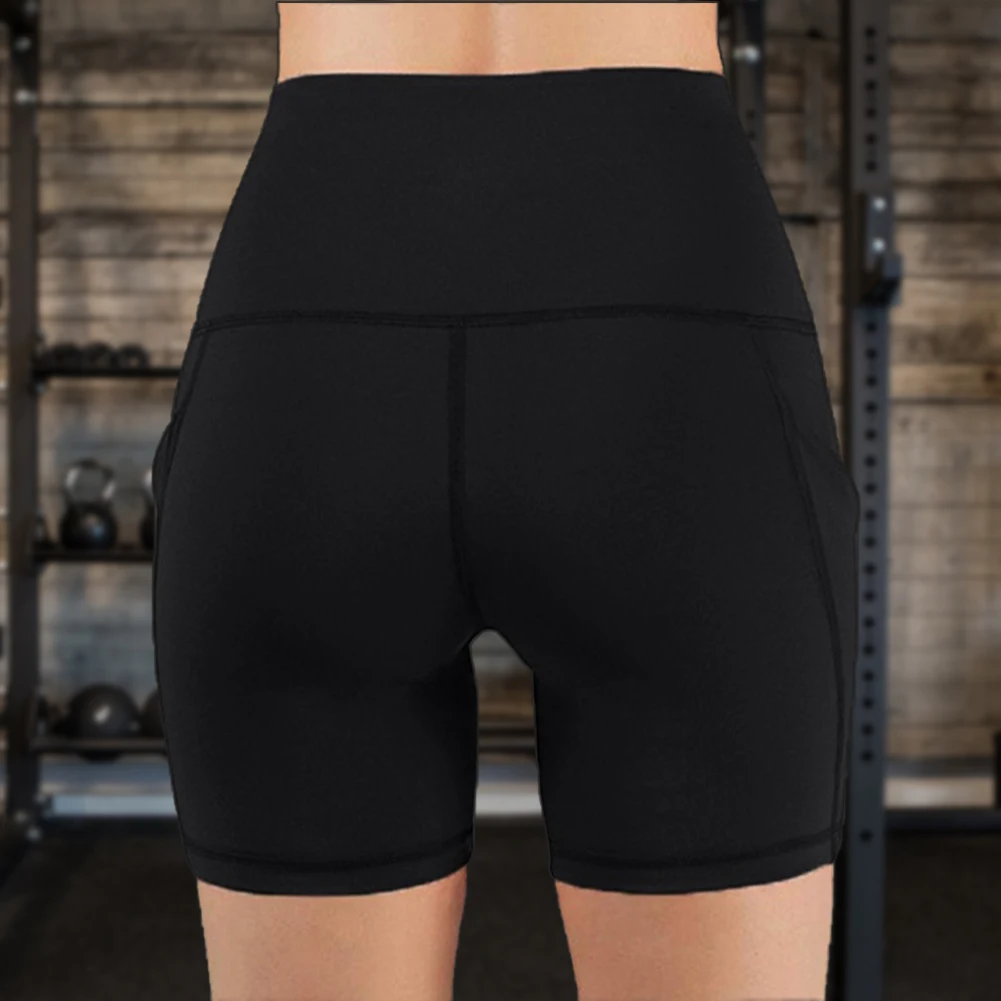 Шорты женские с высокой талией повседневные спортивные мини шорты карманами