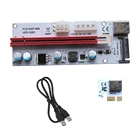 Райзер-карта 008s VER008S 3 в 1 Molex 4Pin SATA 6PIN PCIE PCI-E PCI Express 1X 16X USB3.0, 10 шт.