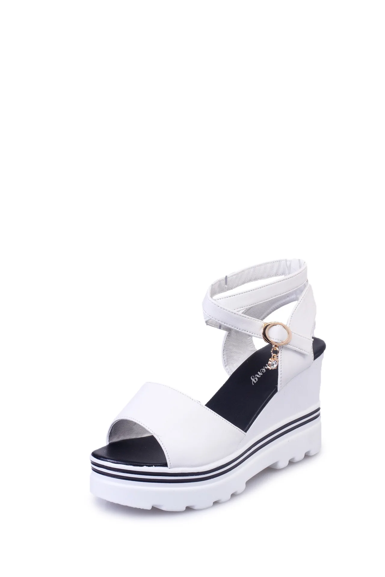 

Fashion Womens Shoes 2021 Clogs With Heel Buckle Strap Rhinestone Sandals Luxury Thick Wedge Clear Comfort New Summer Low Girls