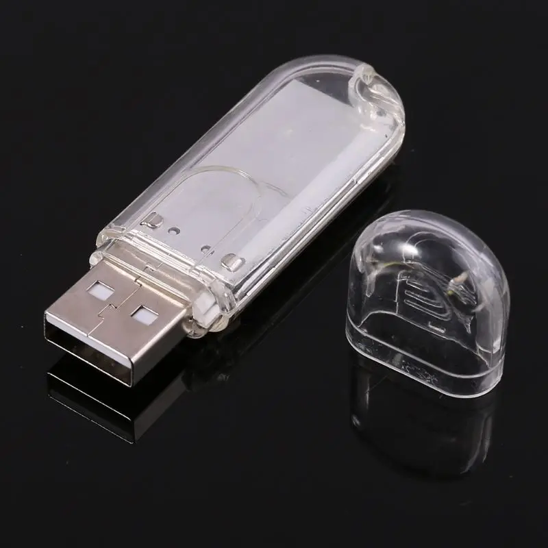 

Portable Keychain USB Power 3 LED White Night Light U Disk Shape Lamp Cover F3MB