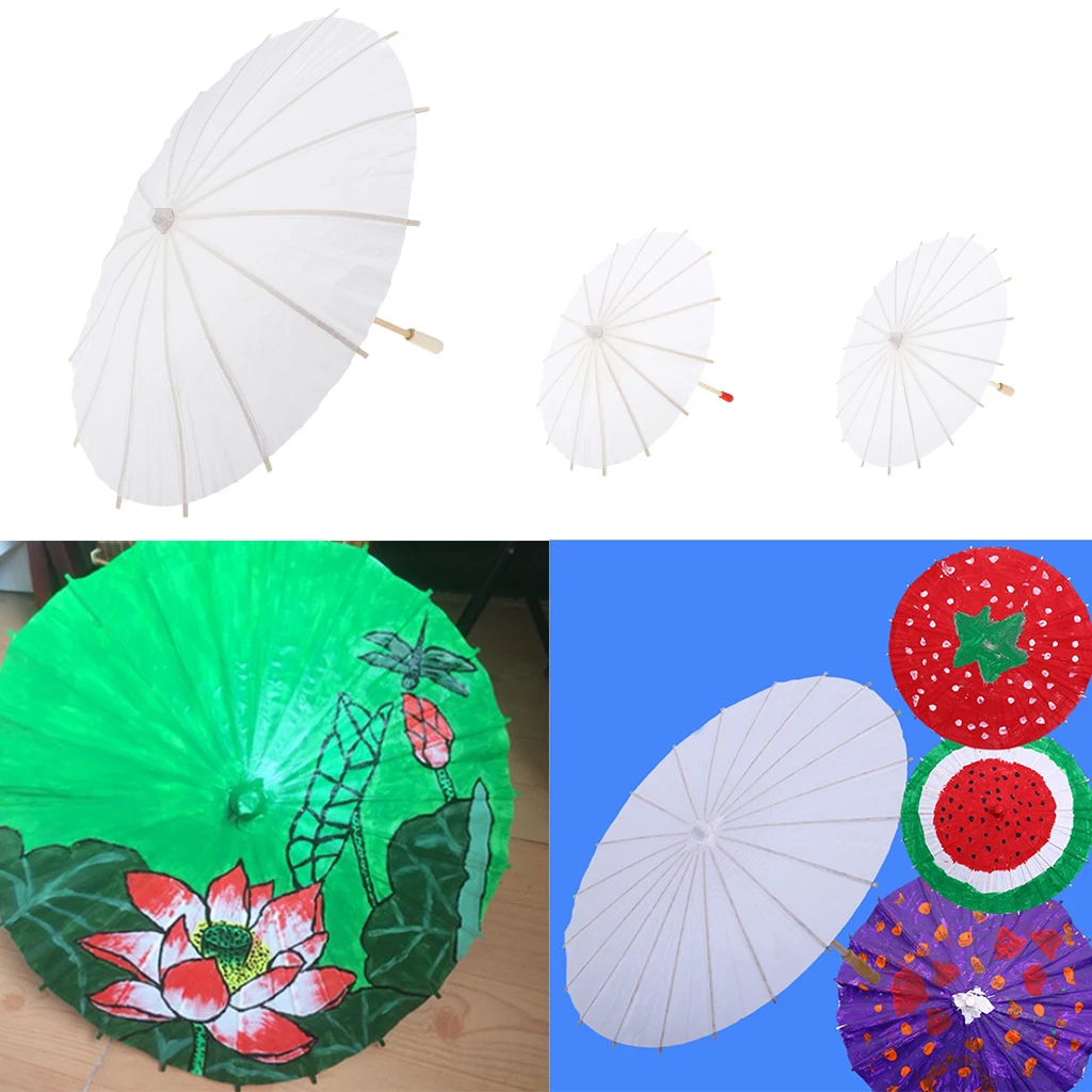 Party Supplies Mini Paper Parasol Umbrellas Blank DIY Creative Craft Umbrella Graffiti Kids Toys | Дом и сад
