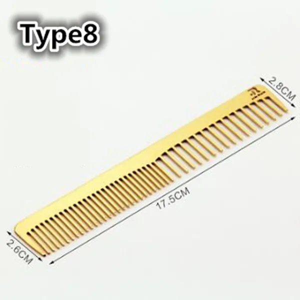 Type8 Для детей 1-9 шт./компл. золото Цвет профессиональный салон набор парикмахерская резка расчески для волос набор кистей с чехлом - Цвет: Type8