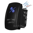 Световой индикатор навигацииANC с лазерной гравировкой 7P ВКЛ.ВЫКЛ. DPDT синий светодиодный кулисный переключатель для автомобиля лодки морского транспортного средства яхты корабля, лодки запчасти