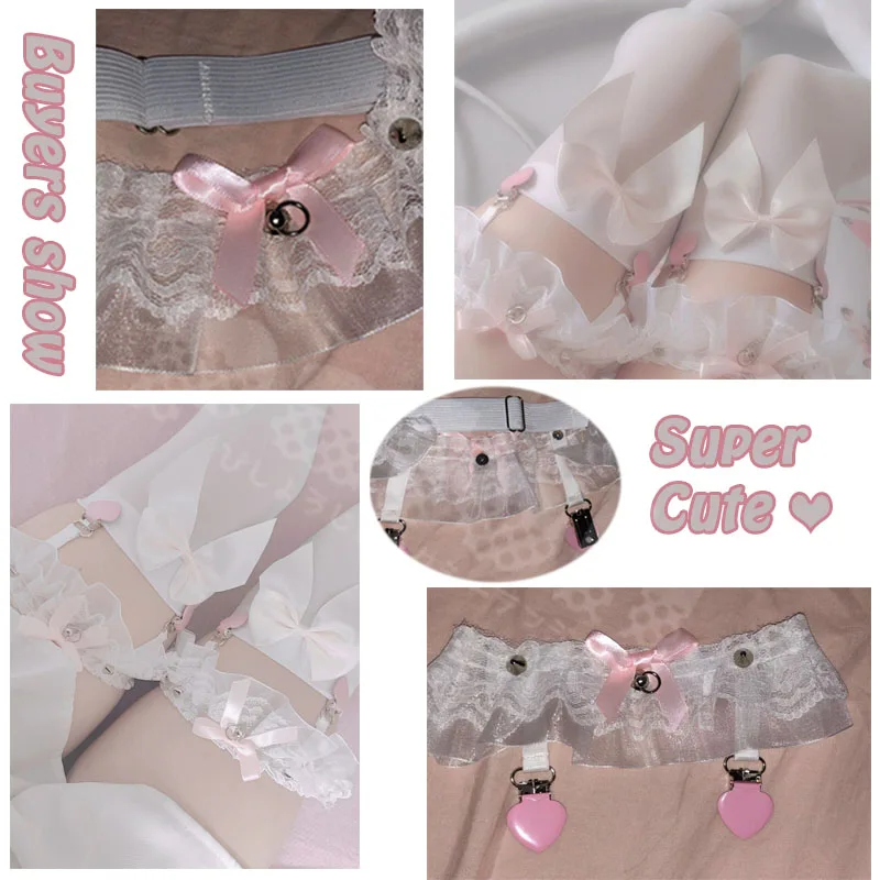 1 Pairs Women's Stockings Non-slip Garter Goth Female Anti-Slip Garterbelt Sock Strapless Suspender Belt for Garters | Женская