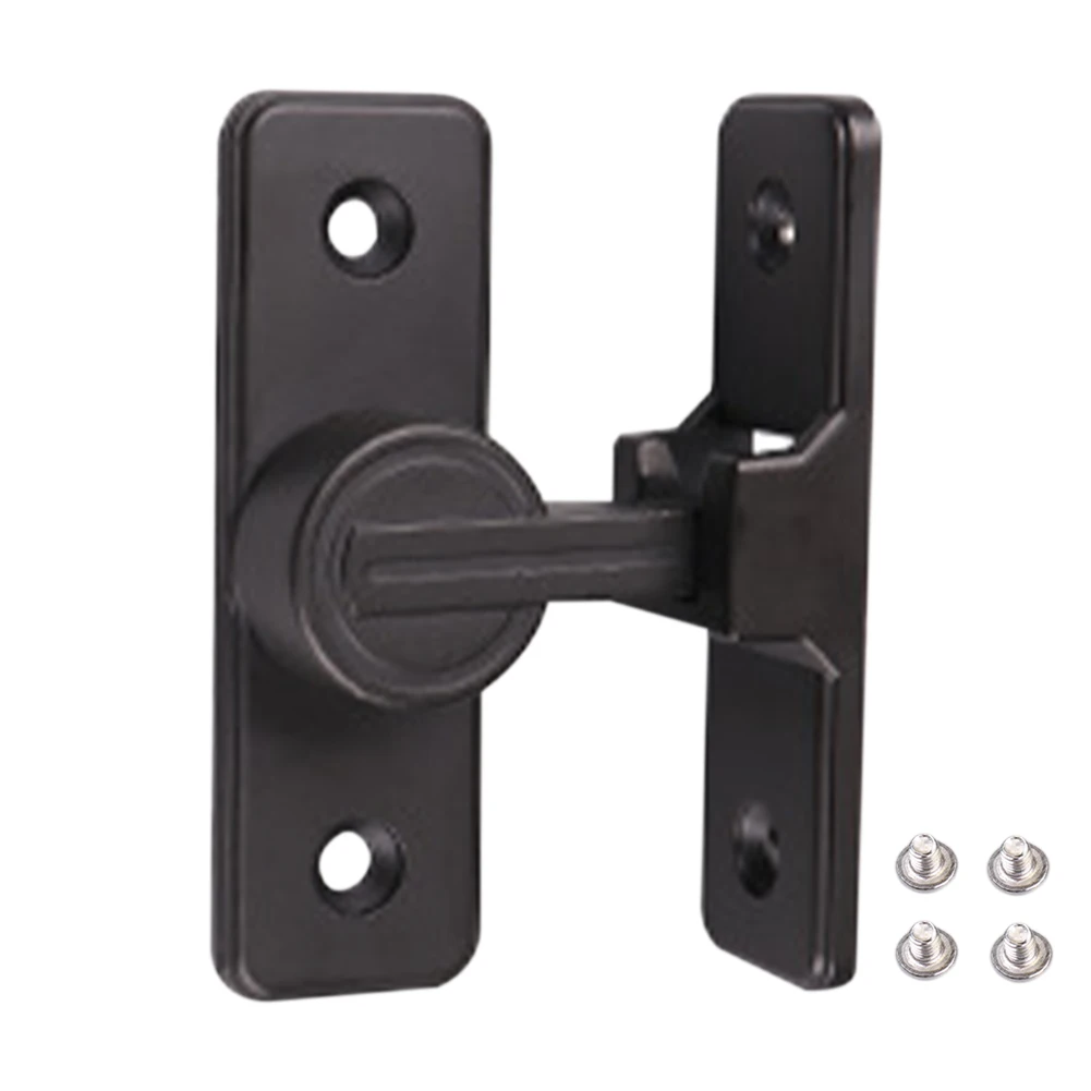 Cerradura antirrobo para puerta de Granero, Accesorio luminoso de aleación de Zinc para interior, ángulo recto, 90 y 180 grados, color negro