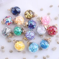 10pcspack colored transparent glitter little star wishing bottle crystal glass ball pendants jewelry diy crafts christmas decor