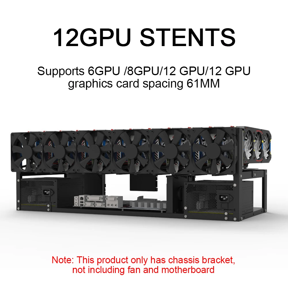 

6/8/12 GPU Miner Mining Rig Aluminum Open-pit Case Computer ETH/ETC/ZEC Frame Mining Rack For Bitcon Miner Ethereum Kit