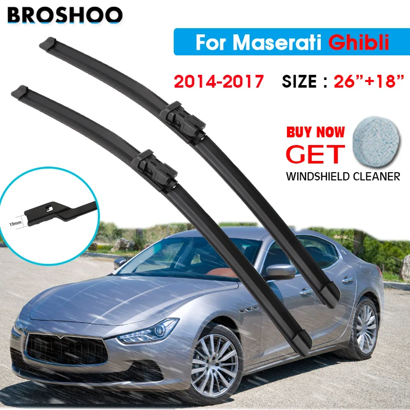 

Щетка стеклоочистителя для автомобиля Maserati Ghibli 26 "+ 18" 2014-2017 Авто Стеклоочистители для ветрового стекла лезвия для мытья окон подходит для нажимной кнопки