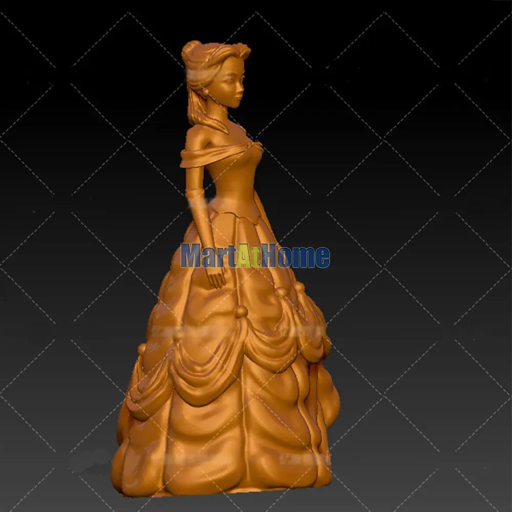 

3D Model STL File Round Carving Drawing for CNC Router Engraving & 3D Printing Belle Princess Model