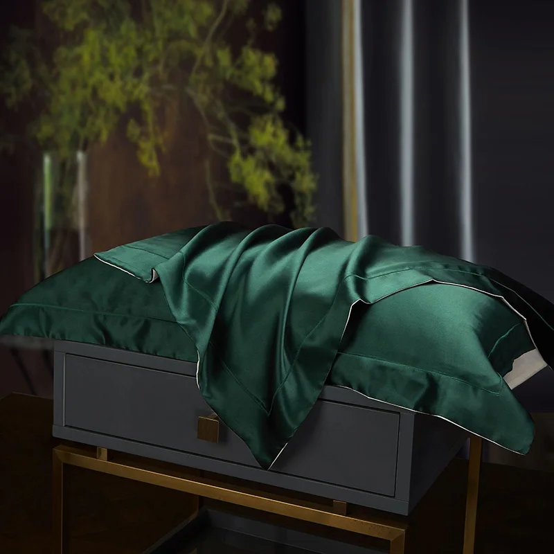 

1pc Mulberry Silk Pillowcase Solid Color Satin Soft Slippery Pillow Case for Home Beauty Healthy Skin Hair Pillows Cover 48*74cm