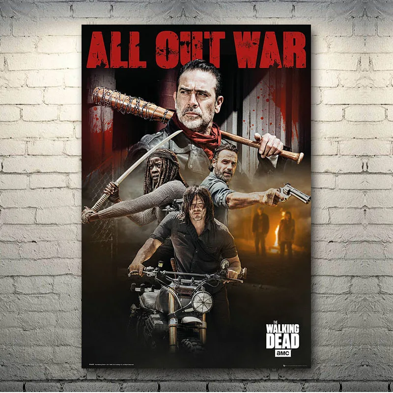 С изображениями из сериала Ходячие мертвецы ТВ серии Рик Negan Арт Шелковый Холст