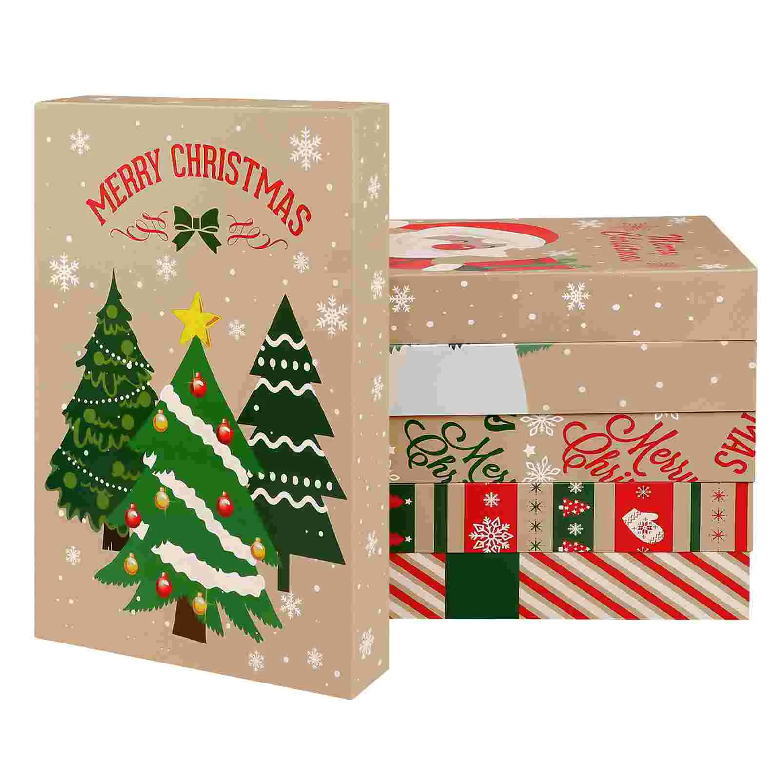 PRETYZOOM 6pcs Christmas Patterned Gift Wrap Boxes Clothes Presents Holder Holiday Treat Party Favors | Дом и сад
