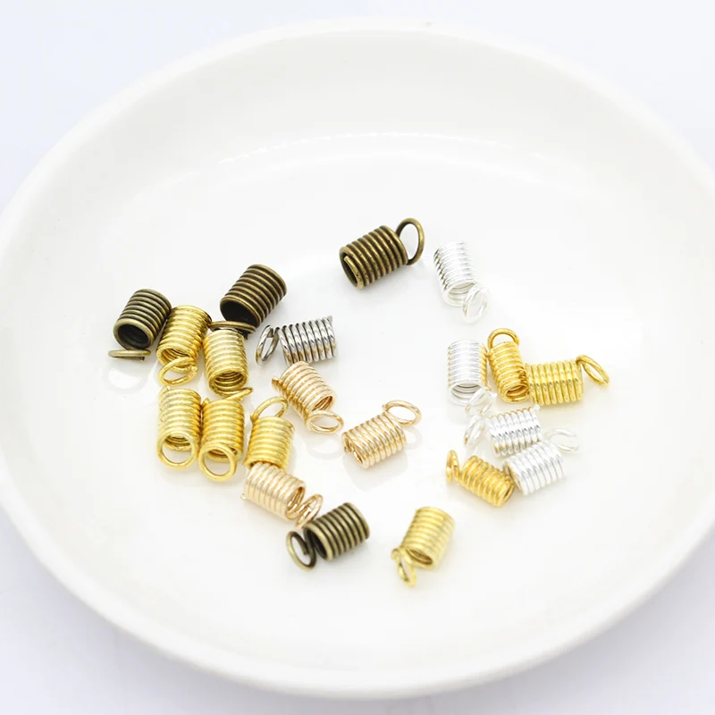 200p 3 5/4 5/5 мм Серебристый позолоченный металлический пружинный шнур ожерелье