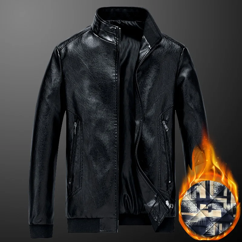 Мужская кожаная куртка бомбер большого размера 7XL бейсбольная байкерская пилот