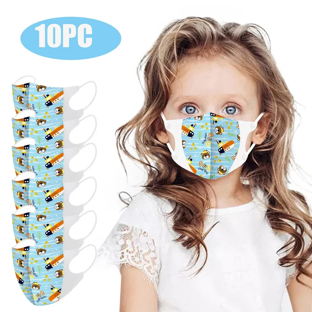 10 шт. Вечерние Маски для лица с мультяшным принтом детские маскарадные маски