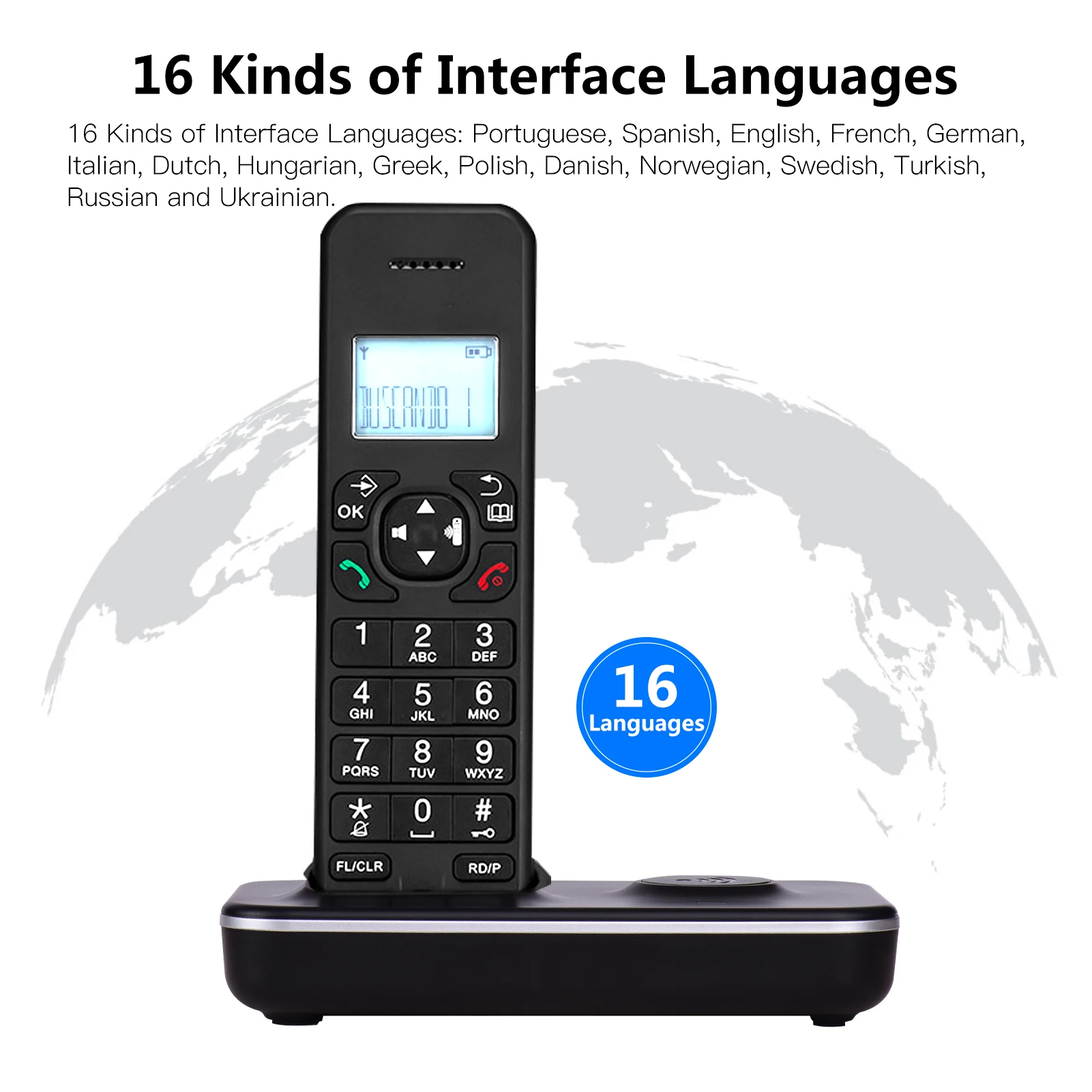 digital cordless phone with answer machine handfree voice mail backlit lcd wireless landline telephone for office home black free global shipping