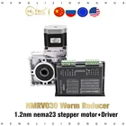Шаговый редуктор Nema23 моторный червячный редуктор RV030 с выходом 14 мм, 3 А, 56 мм, 1.2NM 172Oz-in dm542