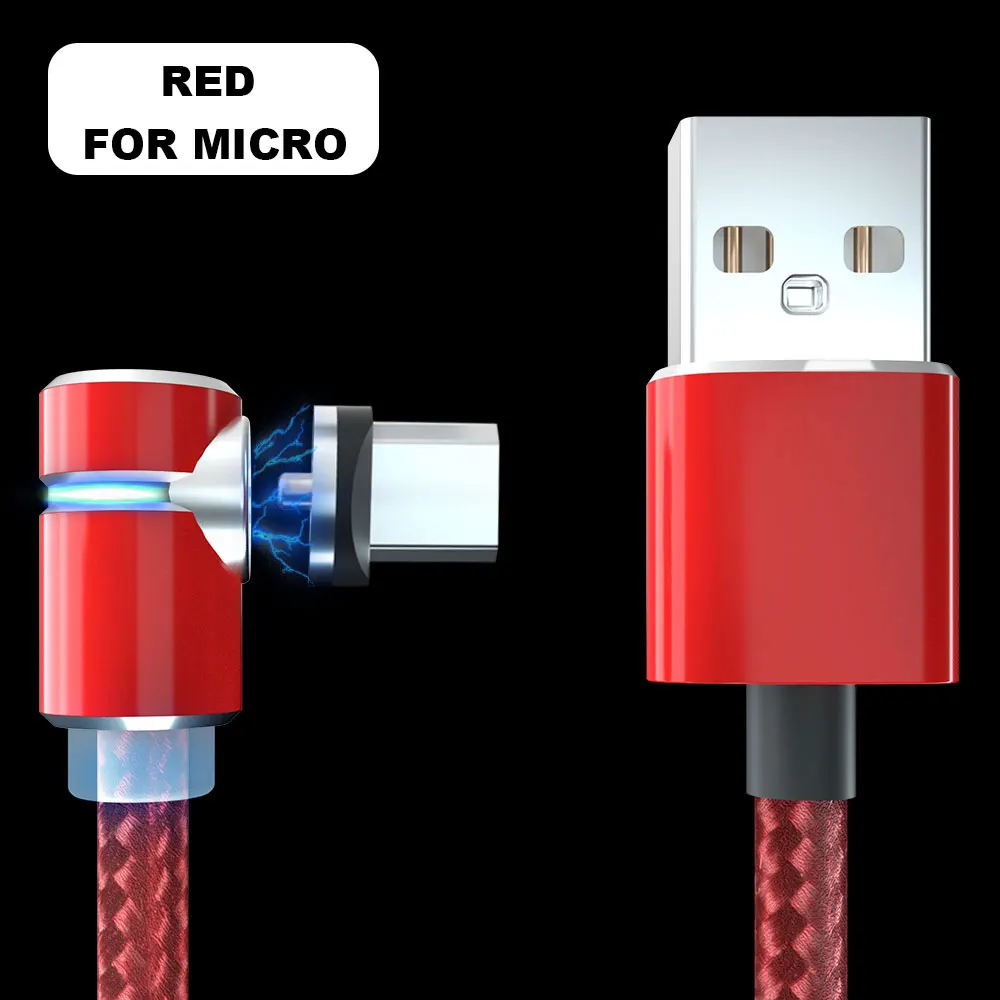 Red for Micro Vanniso 2 м 2.4A Быстрый Магнитный кабель для iPhone XS X XR 7 Micro USB быстрое зарядное устройство Тип C Магнитный шнур телефонный кабель для samsung A50 - Цвет: Red for Micro