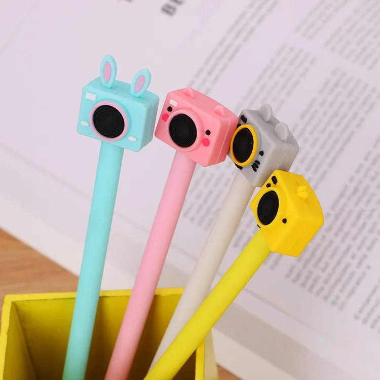 

1Pcs Camera Gel Ink Pen Creative Student Stationery for School Supplies Girls Cute Ink Pen Black Office Factory Outlet