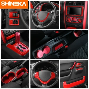 Аксессуары для защиты салона автомобиля SHINEKA, красные декоративные наклейки для Suzuki Jimny 2007-2017, Стайлинг автомобиля
