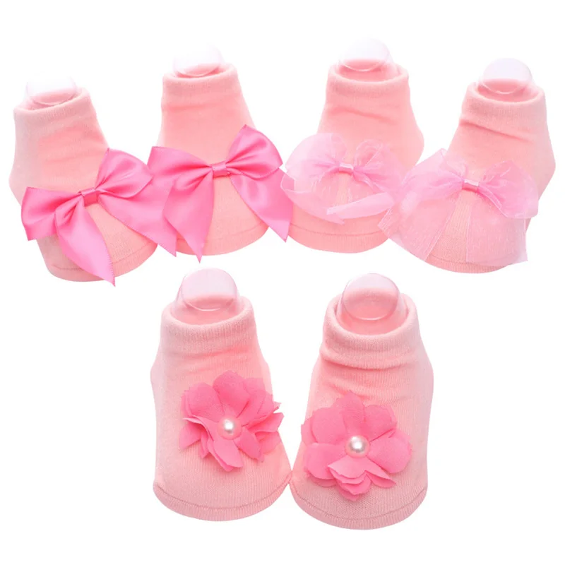 3 шт. кружевные носки для новорожденных с бантом | Мать и ребенок