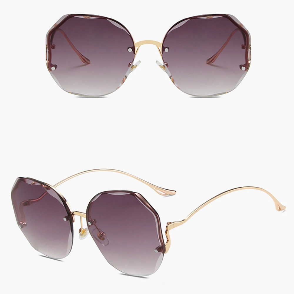 

High Quality Oversize Sunglasses European And American Style Vintage Gradient Sunglasses Female Metal Eyewear