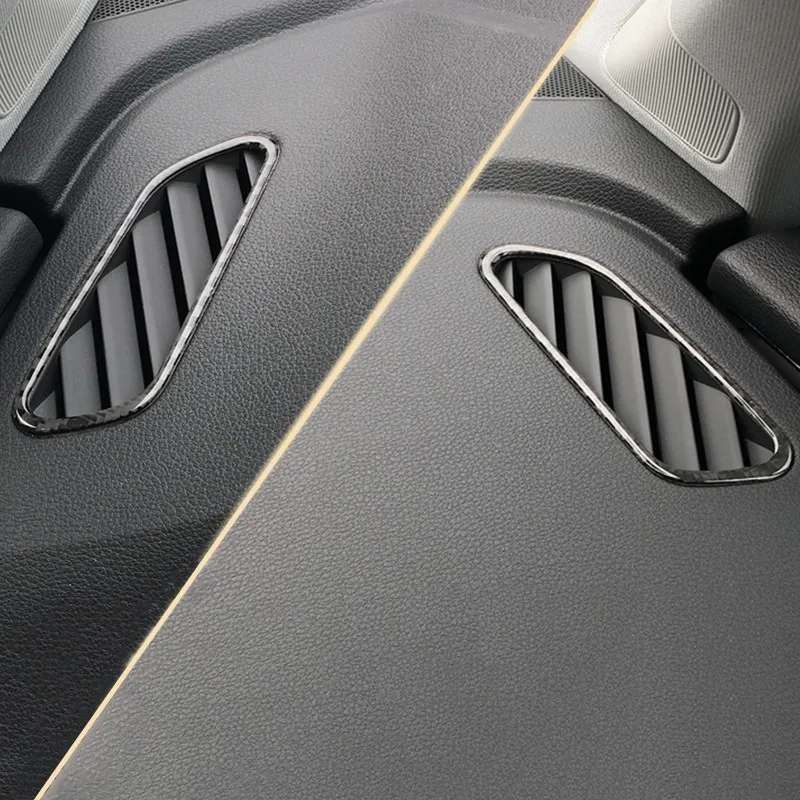 

Carbon Fiber Dashboard Air Vents Decoration Frame Cover Air Outlet Sticker Trim 2pcs For Audi Q7 2016-19 Interior Accessories