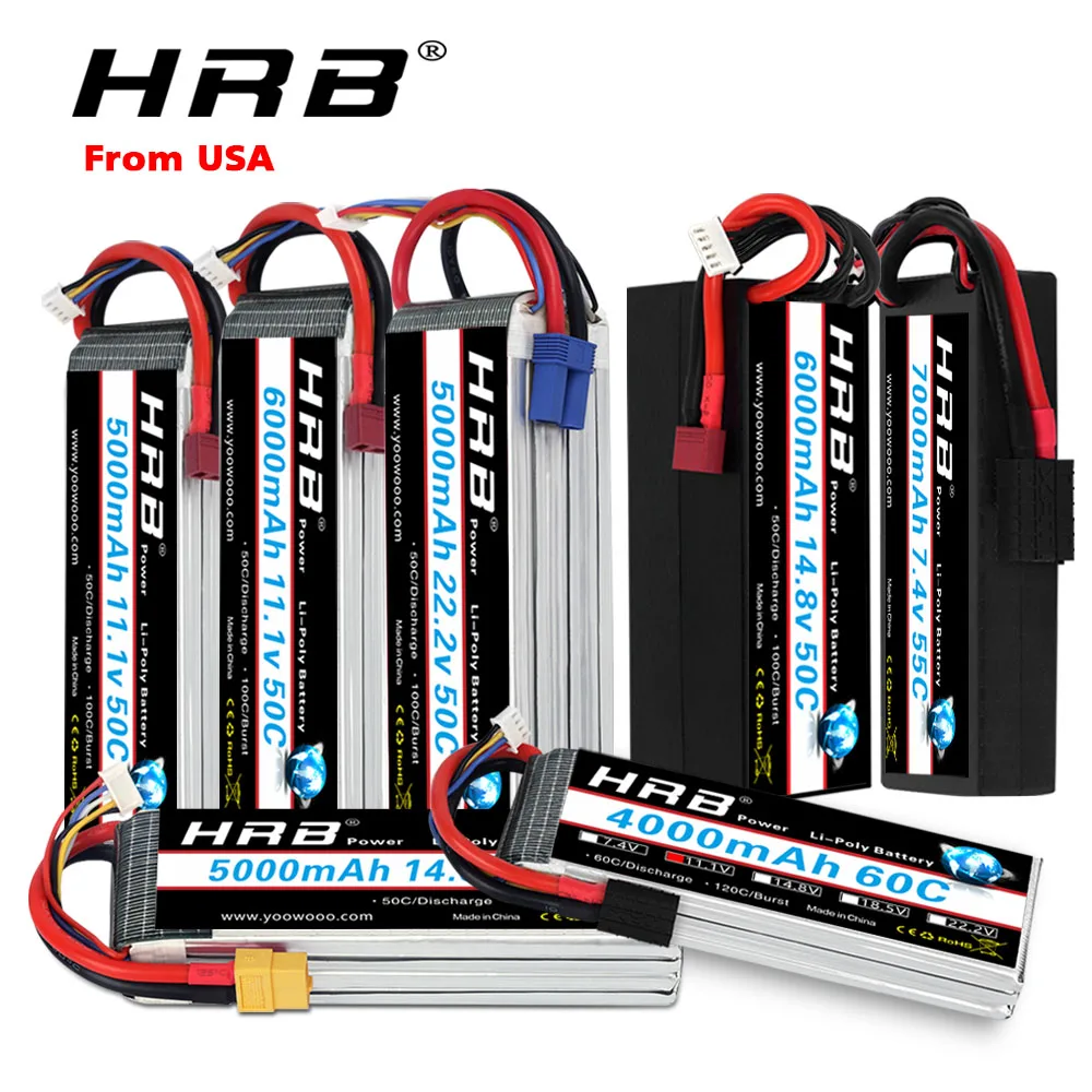 HRB 3S Lipo Батарея 11 1 v 4s 6s 14 8 22 2 1300 мА/ч 1500 5000 2200 6000 3300 для RC автомобиль