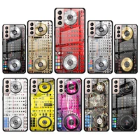 dj music retro for samsung galaxy s21 ultra plus a72 a52 4g 5g m51 m31 m21 luxury tempered glass phone case cover