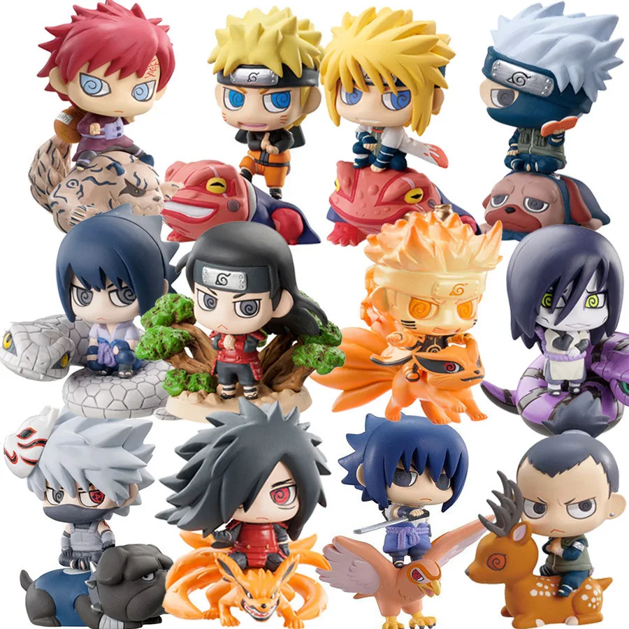 Set di giocattoli Naruto Uzumaki Naruto Uchiha Sasuke Action Figure modello Anime statua in PVC giocattoli da collezione