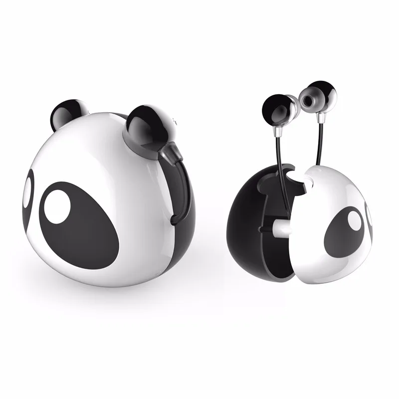 С изображением милой панды проводной вкладыши наушники 3 5 мм стерео