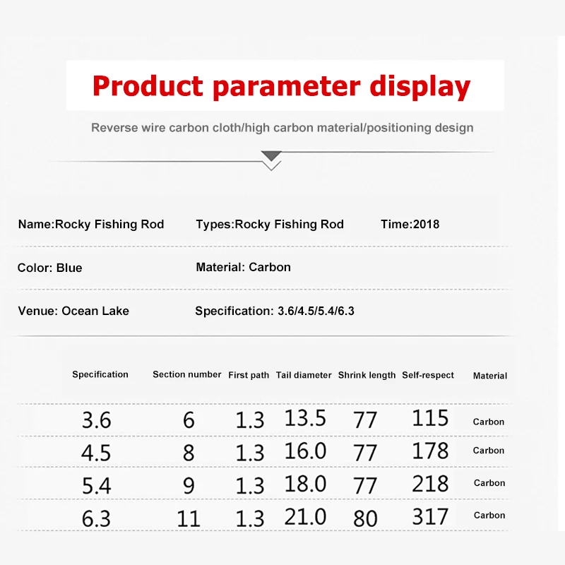 Рыболовное спиннинговое удилище PUMEON 3 6/4 5/5 4/6 м ручное и морское все доступные