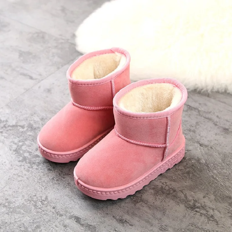 Winter Children Boy Girl Reverse Velvet Short Snow Boots Baby Warm Plush Shoes