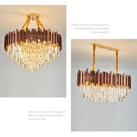 Postmodern Crystal Round Rose Gold Designer LED Lustre Suspension Luminaire Lampen Pendant Lamp.Pendant light For Dinning Room