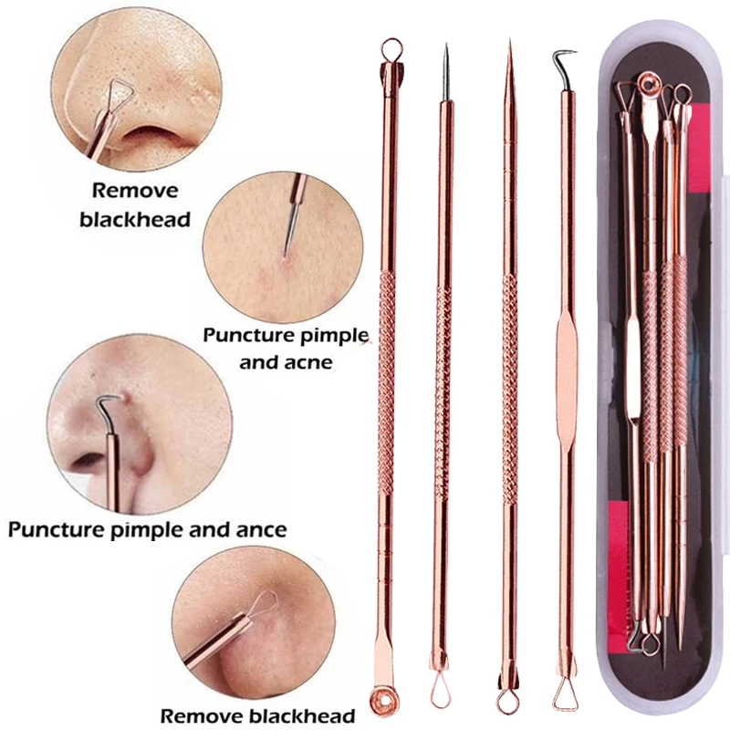 

1/4 шт. угорь комедонов, прыщей, инструмент для удаления прыщей жидкость для снятия инструменты для ухода за кожей Угри прыщи иглы Набор для у...
