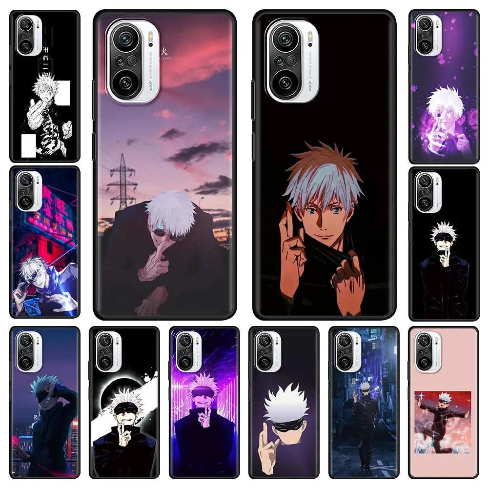 

Cartoon Gojo Satoru Silicone Phone Case for Xiaomi Redmi Note 10 8 9 Pro 7 9A 9T 9S 9C 8 8A K40 Pro Black TPU Soft Funda Cover