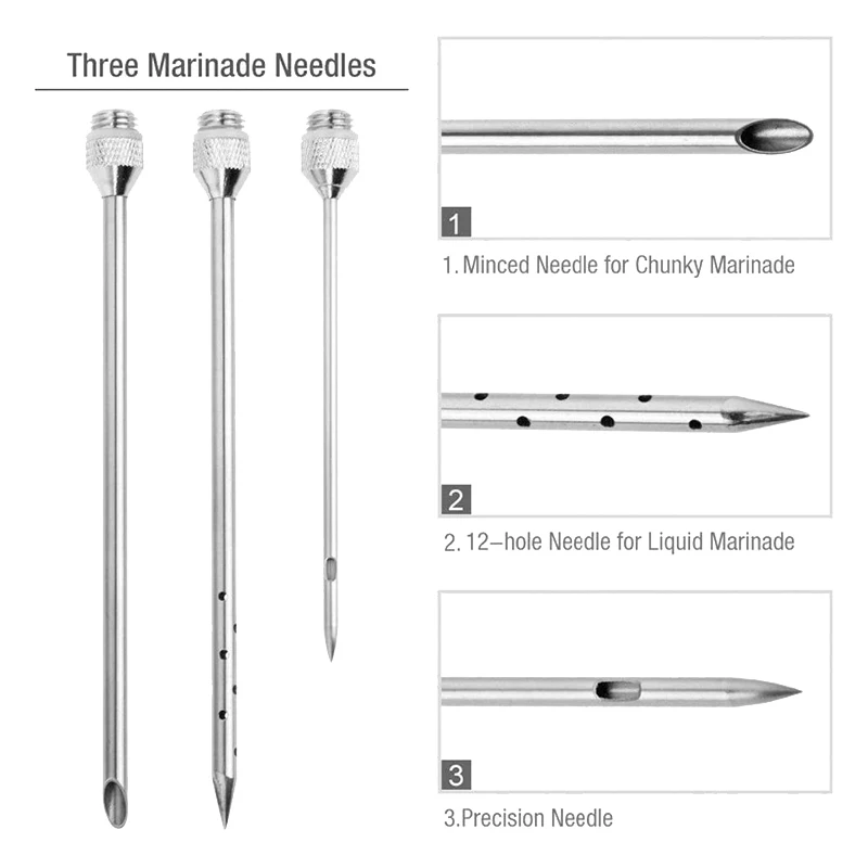 Инжектор мяса с иглами и кистями приправа инжектор маринада шприц вкуса для