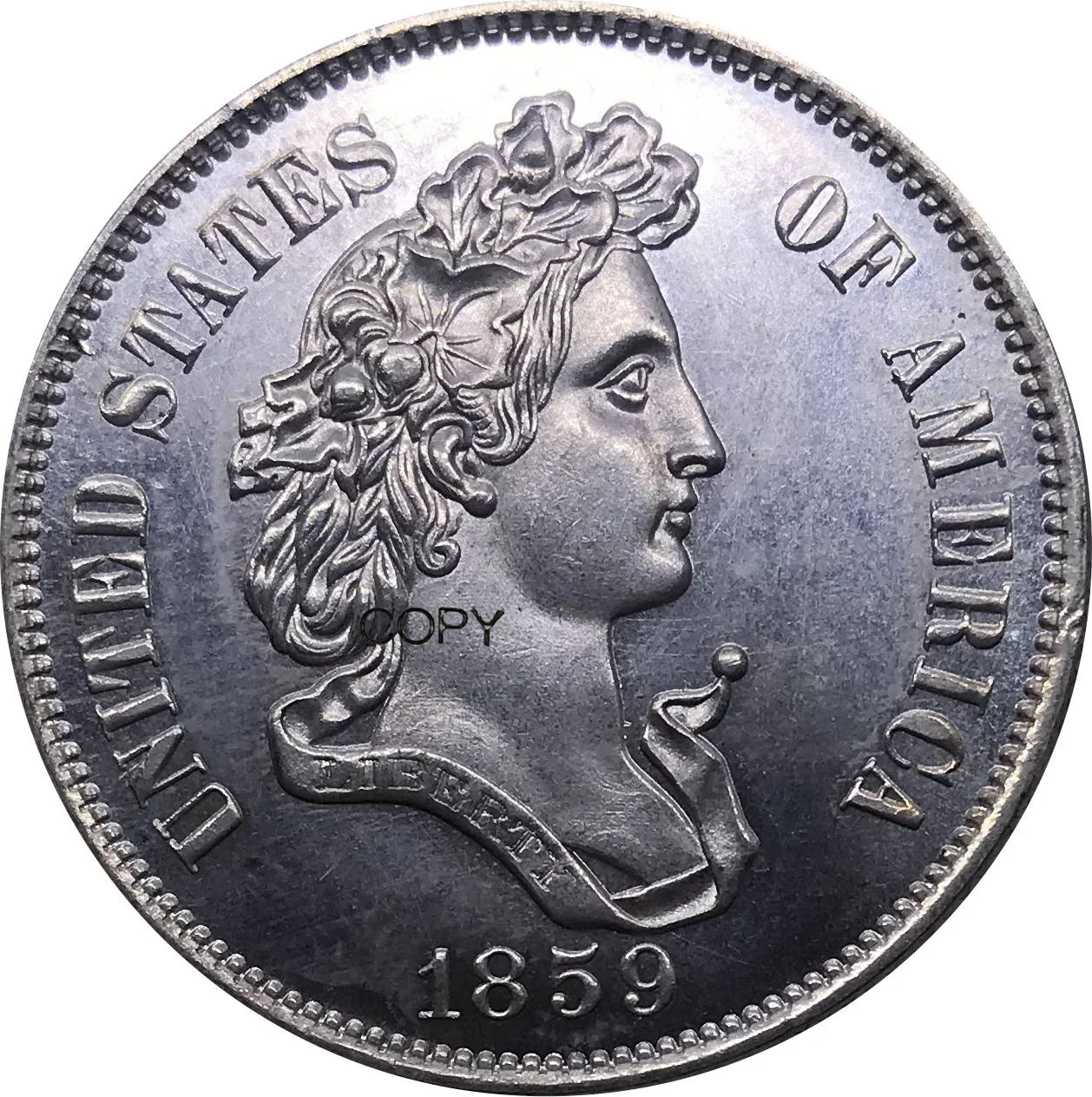 Соединенные Штаты Америки 1859 монета США 50 C половина 1/2 доллара свобода ГОЛОВА