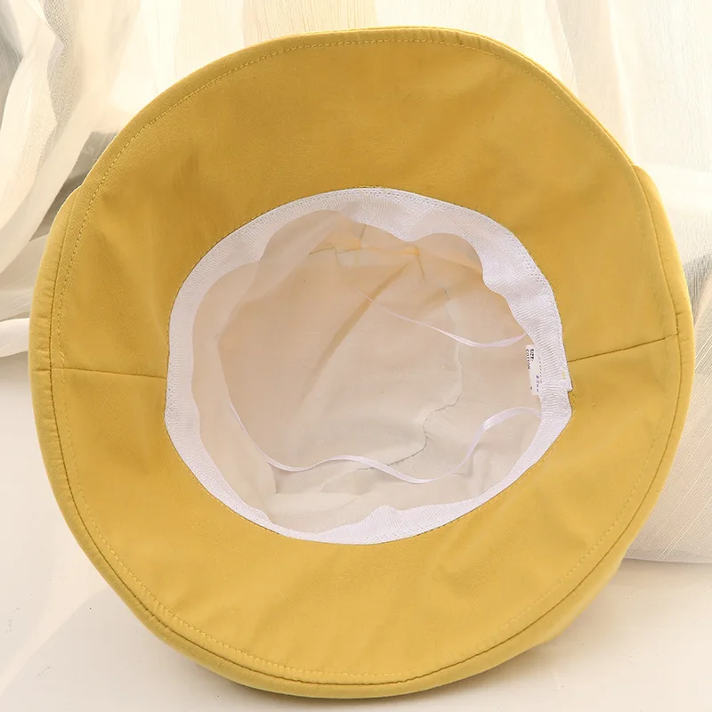 Желтая Женская Рыбацкая шляпа с бантиком зимняя Весенняя хлопковая льняная