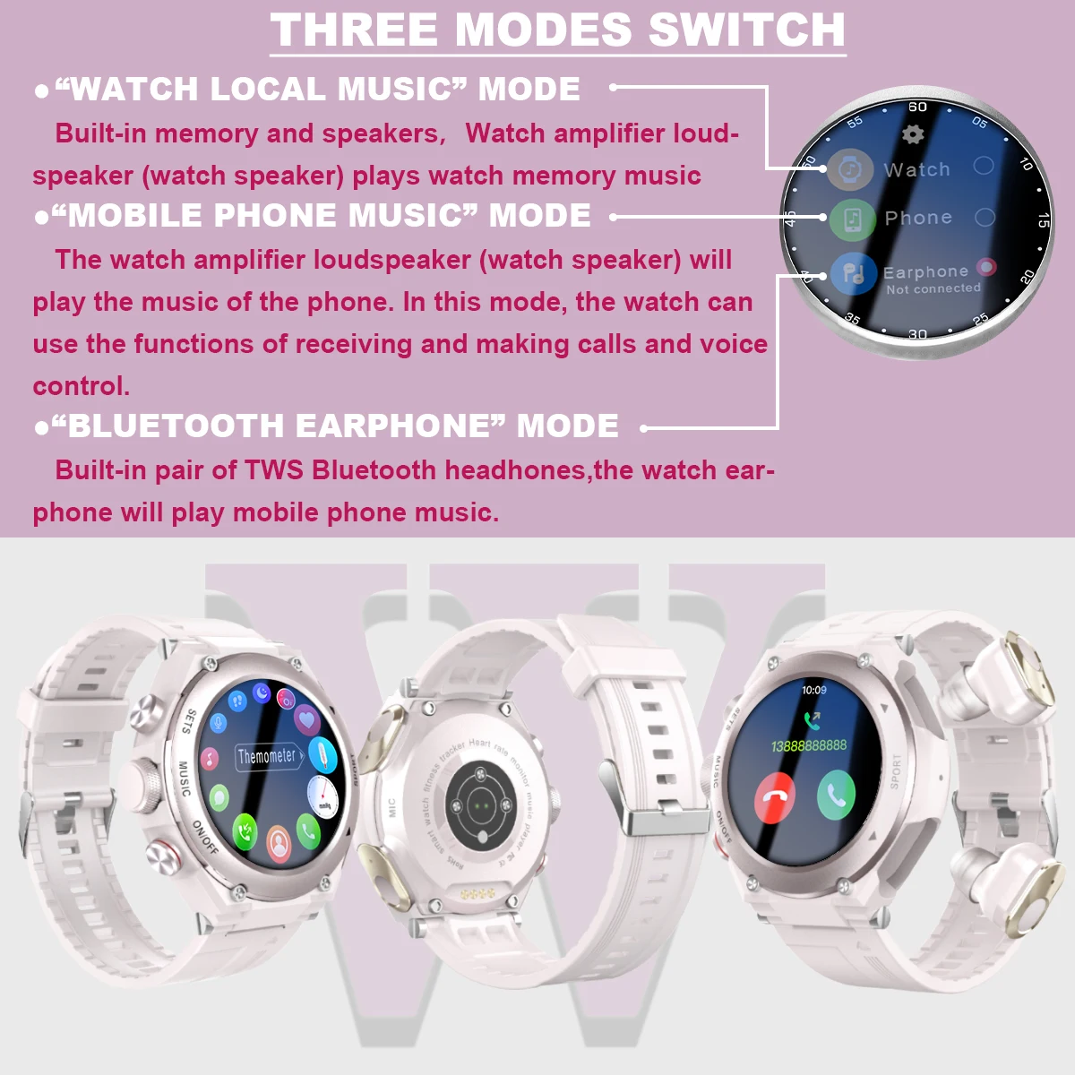 New T92 Smart Watch Bracelet TWS Earphone Call Music Heart Rate Monitor Blood Pressure DIY Face Sports Smartwatch | Электроника