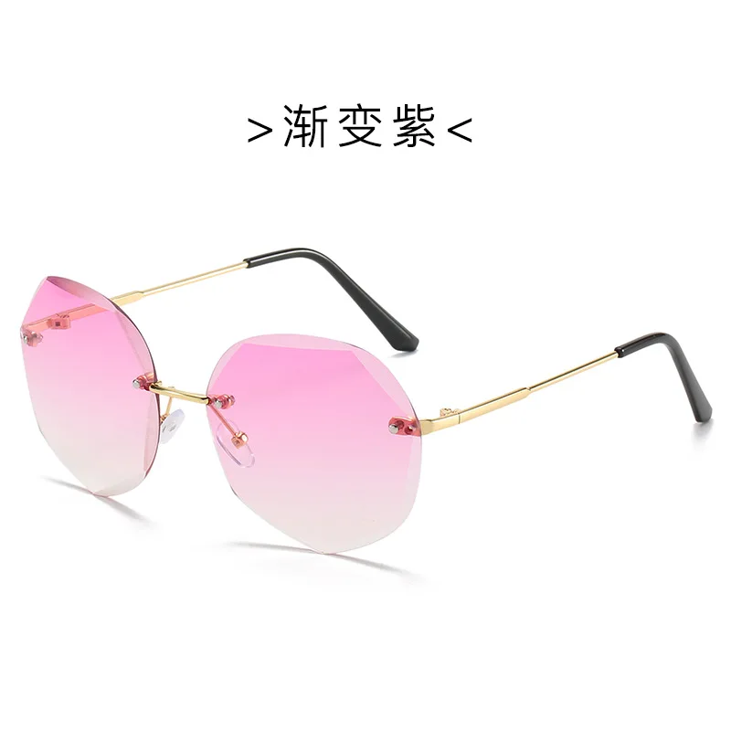 

2224 Classic polygonal trimmed Sunglasses Women's frameless sunglasses