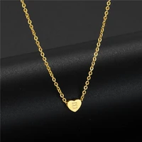 hot selling stainless steel love heart 26 letter necklace ladies clavicle chain heart shaped necklace letters randomly sent