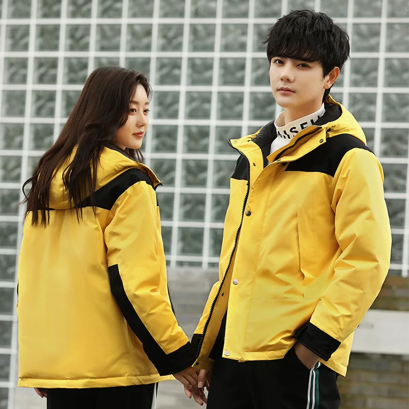 Winter Luxury Brand Face Parkas Mixed Colors Couple Cotton Coats Casual Men's Stand Collar Pocket Warm Down Puffer Jackets