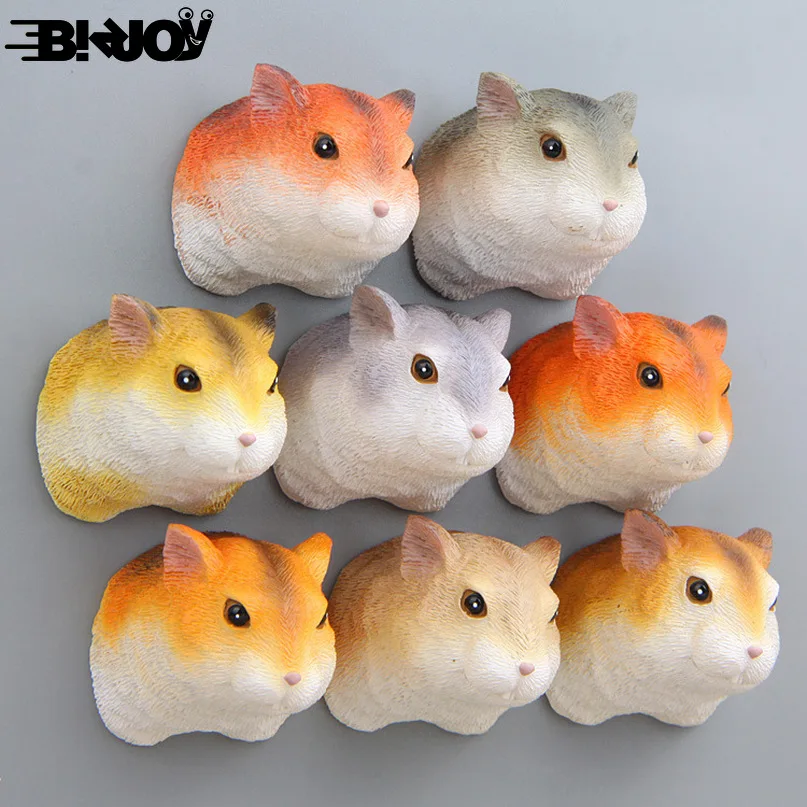 

New Stereoscopic Realistic Squirrels Hand-made Creative Magnetic Buckle Refrigerator Stickers Action Children Gift