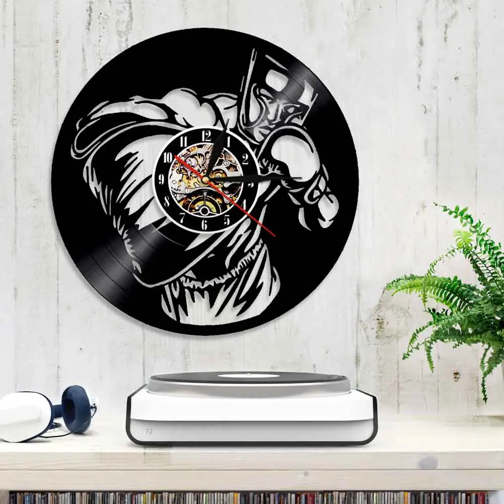 Боксерские настенные часы с виниловой пластиной боксерские декор для мальчиков