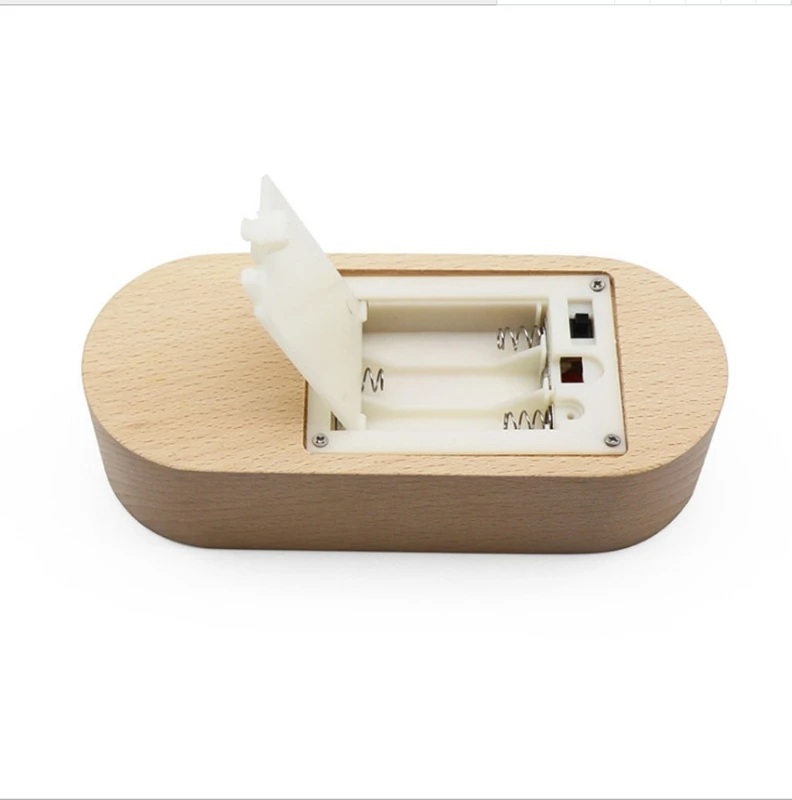 

Crystal Glass Art Oval Wood LED Base Resin Art Ornament Wood Lighted Base Stands