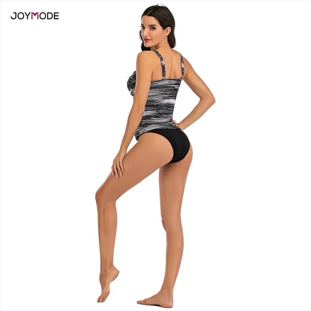 JOYMODE Для женщин из двух частей Цветочный принт купальники животик скрыть трепку