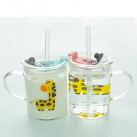 1pcs childrens water cup can be heated can be used for drinking milk hot water etc cute cartoon deer creative sippy cup