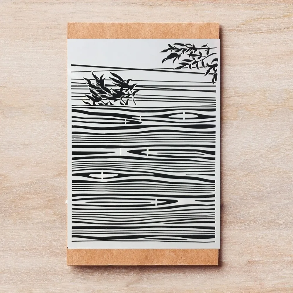 

A4 29cm Bamboo Leaves Wooden Texture DIY Layering Stencils Wall Painting Scrapbook Coloring Embossing Album Decorative Template